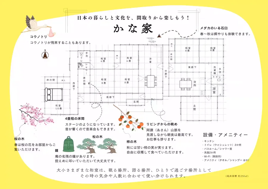 Plan de la maison KANAYA, version japonaise (間取り図)